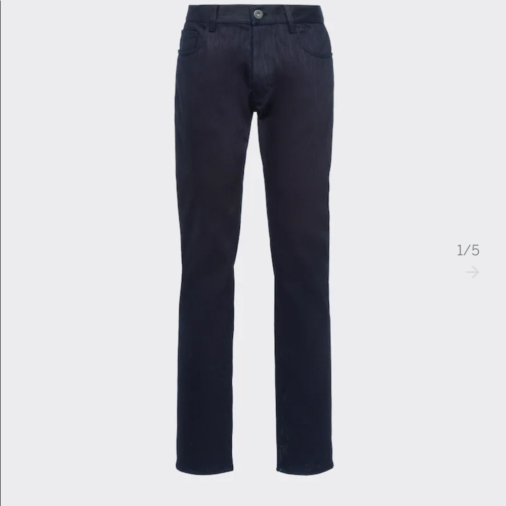 Prada navy Stretch denim five-pocket jeans brand new never worn size 34